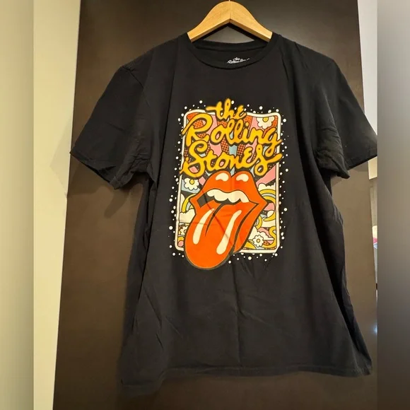 THE ROLLING STONES Men’s Black Cotton Tee - Picture 1 of 6